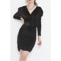 Belted Velvet Dress Black - 3053.1595.