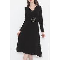 Belted Double Breasted Dress Black - 078.134.