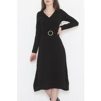 Belted Double Breasted Dress Black - 078.134.