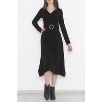 Belted Double Breasted Dress Black - 078.134.