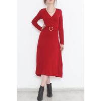 Belted Double Breasted Dress Red - 078.134.