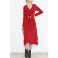 Belted Double Breasted Dress Red - 078.134.