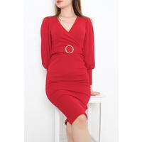 Belted Double Breasted Dress Red - 2014.134.