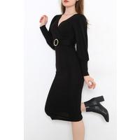 Belted Double Breasted Dress Black - 2014.134.