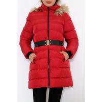 Belted Puffer Jacket Claret Red - 6101.1555.