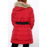 Belted Puffer Jacket Claret Red - 6101.1555.