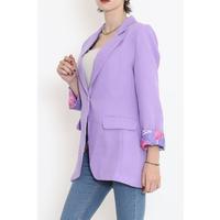 Keten Blazer Ceket Lila - 2115.1322.