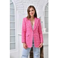 Swallow Collar Knitted Jacket Fuchsia