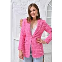 Swallow Collar Knitted Jacket Fuchsia