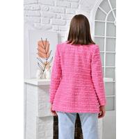 Swallow Collar Knitted Jacket Fuchsia