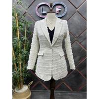 Swallow Neck Braided Jacket Ecru