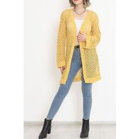 Short Mesh Cardigan Mustard - 15582.1319.