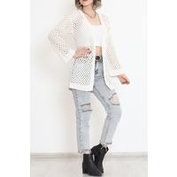 Short Mesh Cardigan Ecru - 15582.1319.