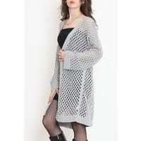 Short Mesh Cardigan Gray - 15582.1319.