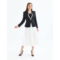 Flared Skirt Suit Black