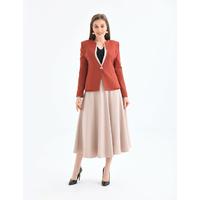 Flared Skirt Suit Cinnamon