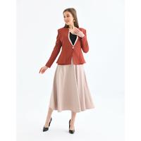 Flared Skirt Suit Cinnamon