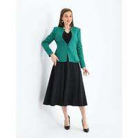 Flared Skirt Suit Green