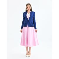 Flared Skirt Suit Navy Blue