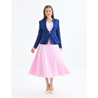 Flared Skirt Suit Navy Blue