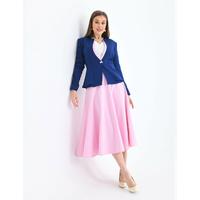 Flared Skirt Suit Navy Blue