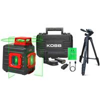 Kobb Kbl33Gtp 40 метр кәсіби LiIon қайта зарядталатын 2X90⁰/360⁰ Автоматты туралау жасыл көлденең сызықты лазерлік дистомат + штатив