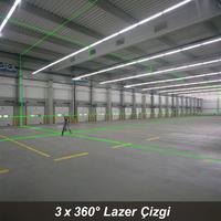 Kobb Kbl34G 40 Metre Profesyonel LiIon Şarjlı 3X360⁰ Otomatik Hizalamalı Yeşil Çapraz Çizgi Lazer Distomat