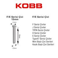 Kobb Kbz15F 15Mm 2500 Adet F/E/J/8 Serisi Ağır Hizmet Tipi Kesik Başlı Çivi