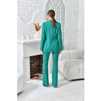 Green Suit with Sleeve Accessories and Flared Trousers