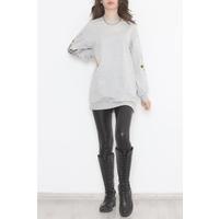 Sleeve Printed Two Thread Sweat Gray - 12437.1567.