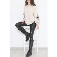 Sleeve Printed Two Thread Sweat Beige - 12437.1567.