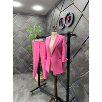 Sleeve Detail Suit Fuchsia