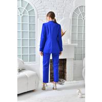 Sleeve Cuffed Suit Saks Blue