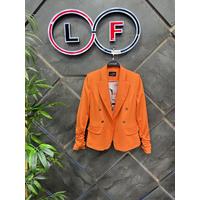 Shirred Sleeve Blazer Jacket Orange