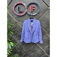 Shirred Sleeve Blazer Jacket Lilac