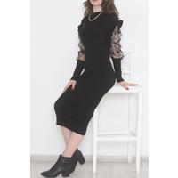 Black Tulle Sleeve Dress - 12425.1612.