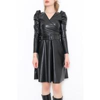 Double Breasted Belted Dress Black - 2066.134.