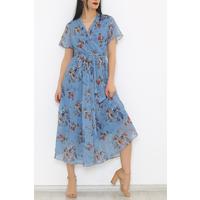 Double Breasted Chiffon Dress Blue - 5078.1322.