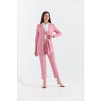 Sash Detailed Suit Dusty Rose