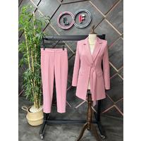 Sash Detailed Suit Dusty Rose