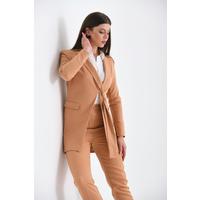 Sash Detailed Suit Tan