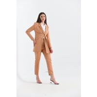 Sash Detailed Suit Tan