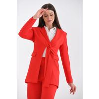 Sash Detailed Suit Red