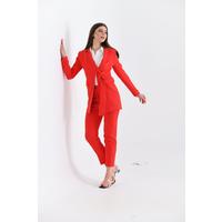 Sash Detailed Suit Red