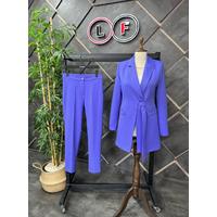 Sash Detailed Suit Purple