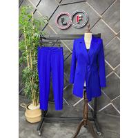 Sash Detailed Suit Saks Blue