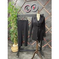 Belt Detailed Suit Black