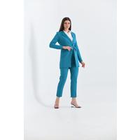 Sash Detailed Suit Turquoise