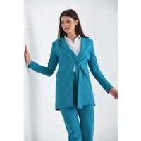 Sash Detailed Suit Turquoise