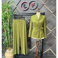 Belted 3 Button Suit Khaki